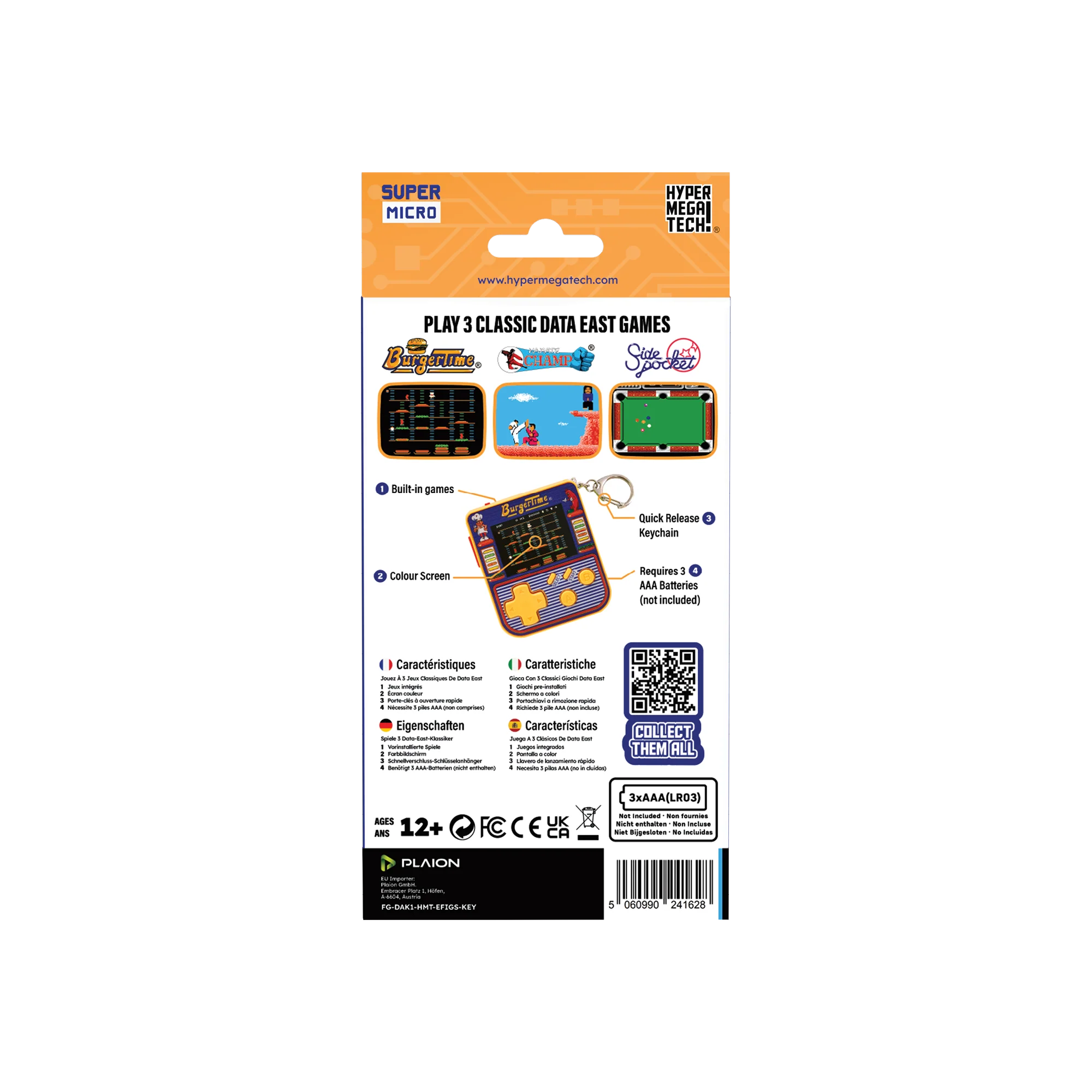 Super Micro Data East Retro Playable Gaming Keychain – BurgerTime, Karate Champ & Side Pocket - Image 3