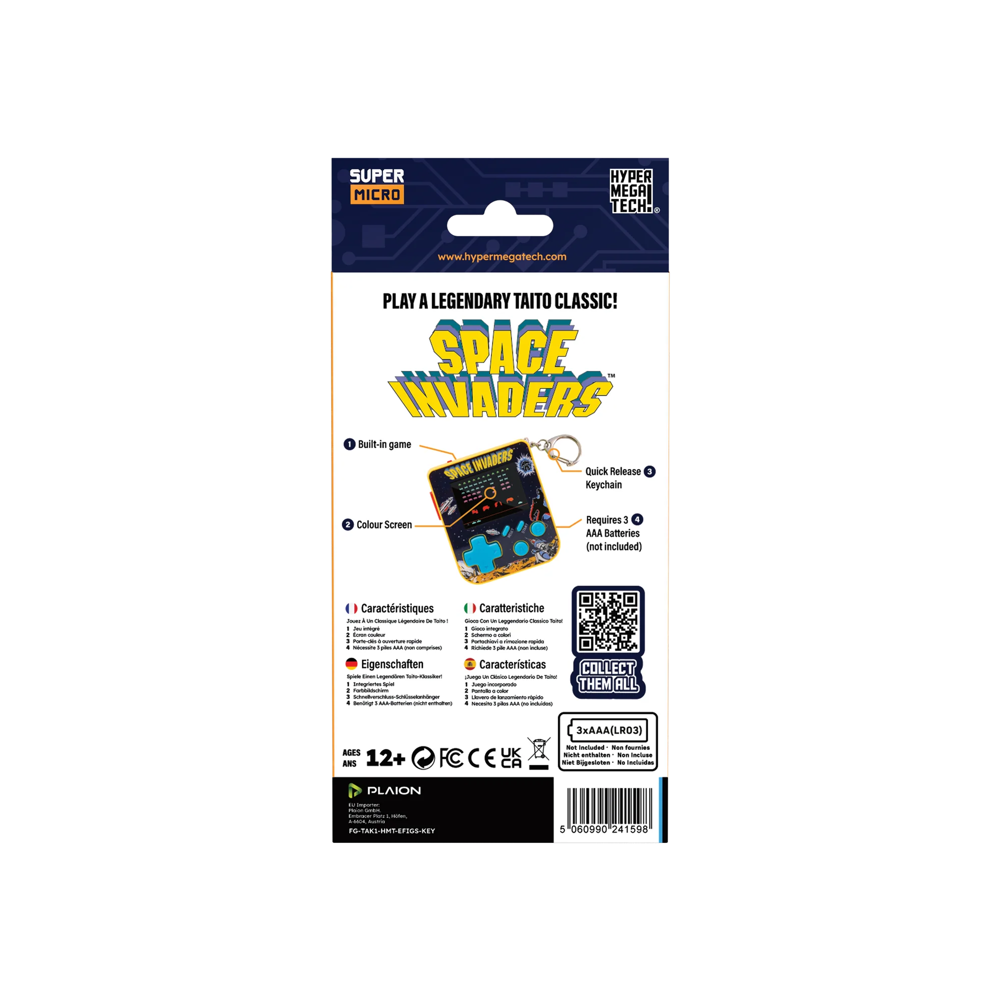 Super Micro Retro Playable Gaming Keychain - Space Invaders - Image 3
